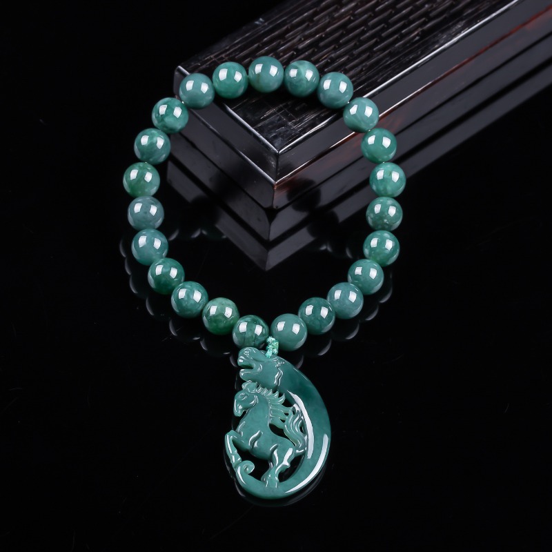 Jewelry & Watches Vitopoulos - Doğal Yeşim Mavisi Su Zodyak Atı