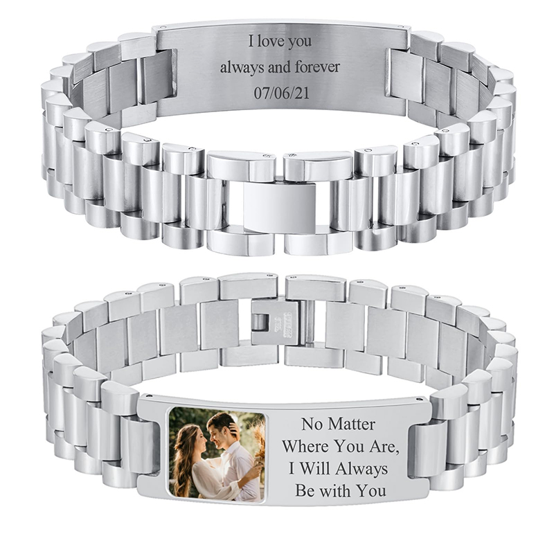 Jewelry Watches For Men - Özel Resim Metin Bilezik saat kayışı