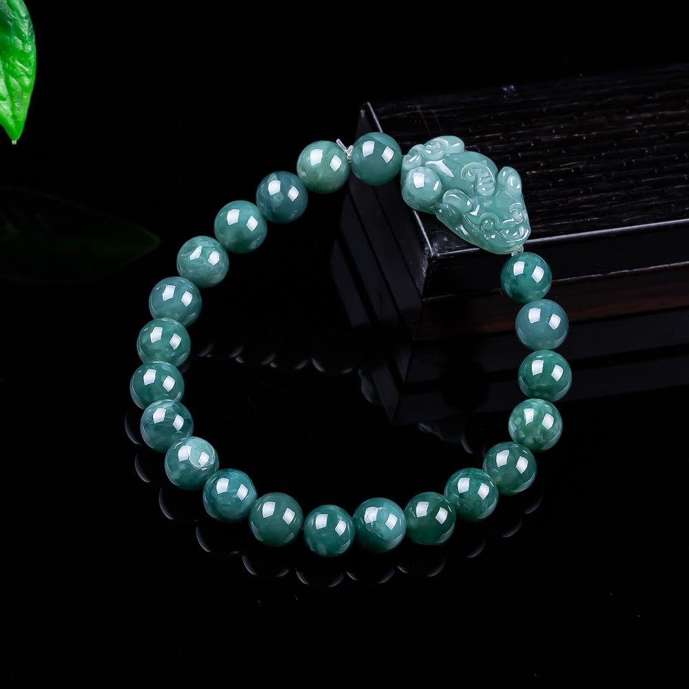 Jewelry & Watches Vitopoulos - Doğal Birmanya Jadeite Pixiu Bilezik Vintage