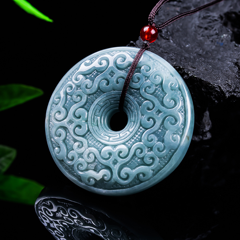 Jewelry & Watches Vitopoulos - Doğal Birmanya Jadeit Çiçek Kolye Kolye