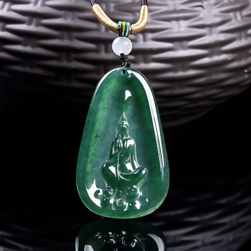 Jewelry & Watches Vitopoulos - Doğal Gerçek Zümrüt Mavi Su Buda