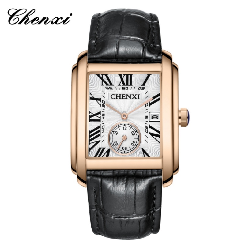 Jewelry Inspired Watches - CHENXI 8216 Moda Klasik Kare Kahverengi