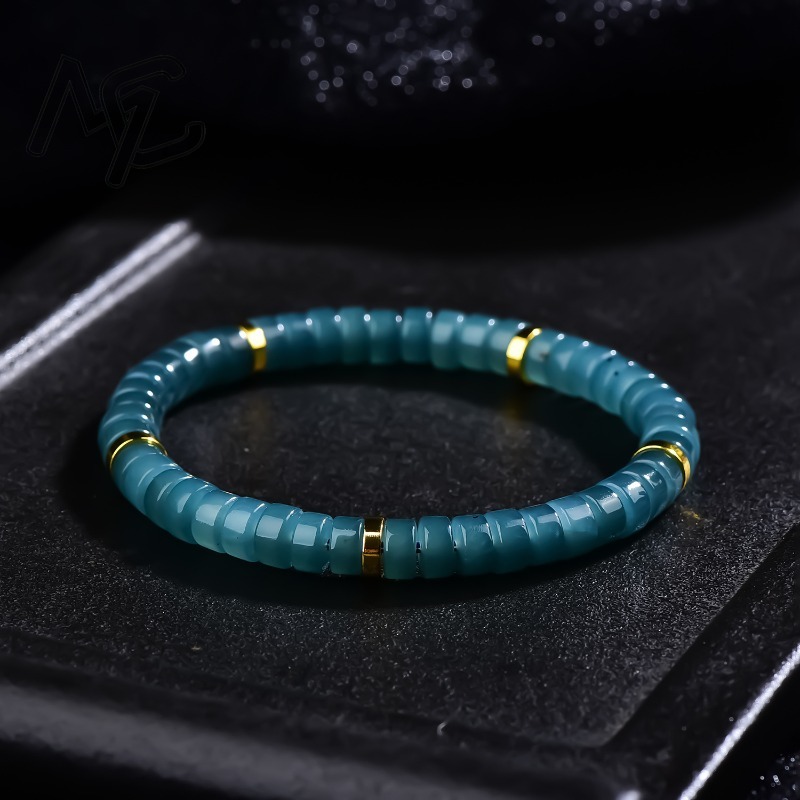 Jewelry & Watches Vitopoulos - Doğal Yeşim Mavisi Su Abaküs Boncuklu