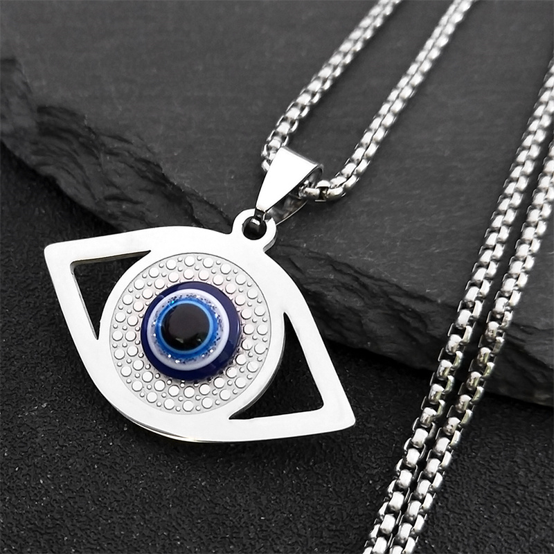 Jewelry & Watches Vitopoulos - İslam Hamsa Nazar Boncuklu Kolye Paslanmaz