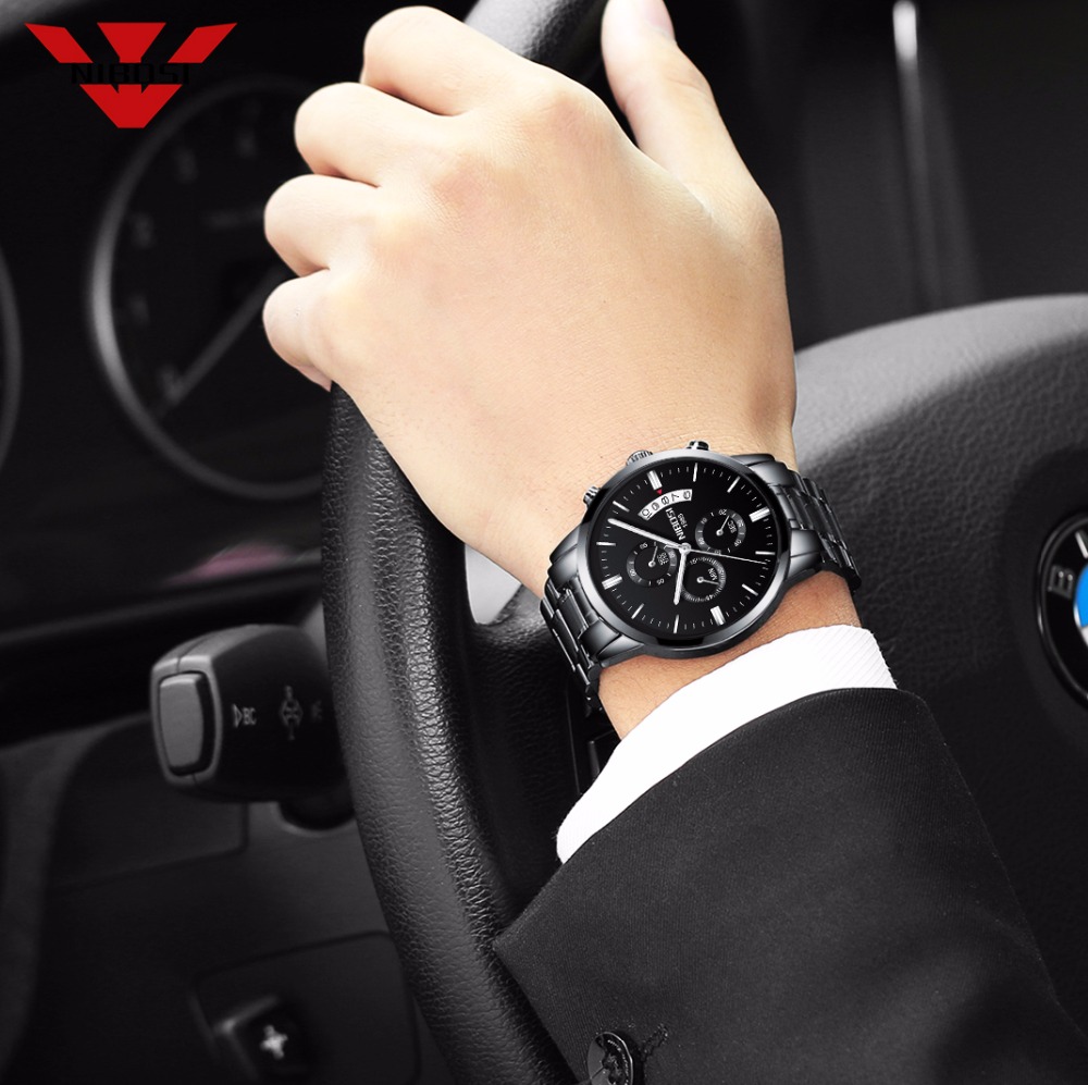 NIBOSI paslanmaz çelik siyah Q - Jewelry Inspired Watches incelemesi ve fiyatı