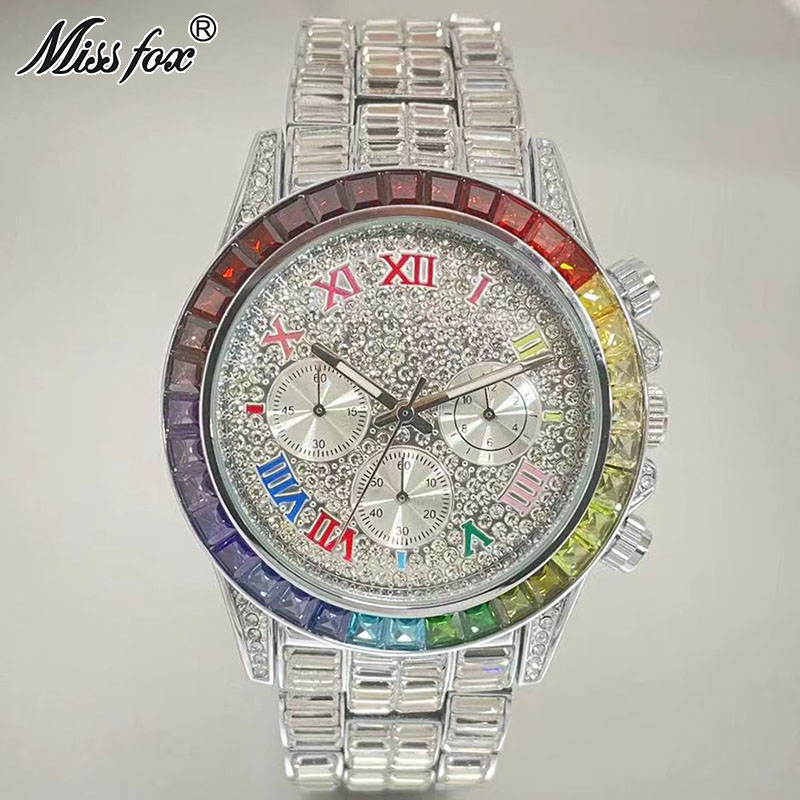 MISSFOX lüks buzlu erkekler iç - Jewelry Inspired Watches incelemesi ve fiyatı
