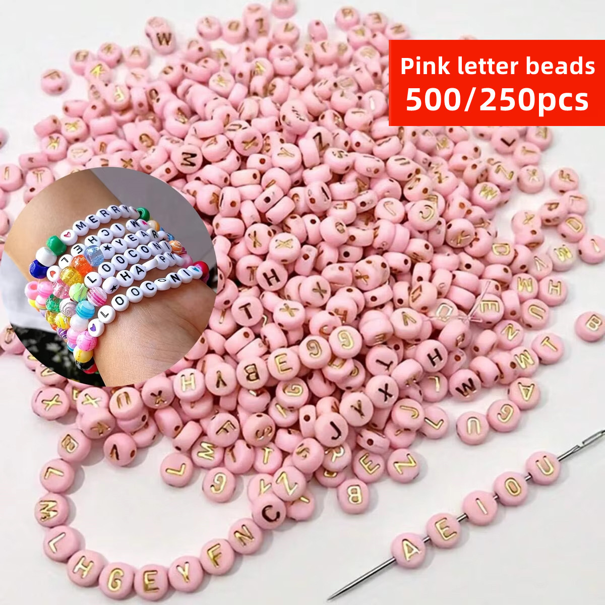 500/250 adet 7mm Pembe Harf, S - Jewelry Quotes incelemesi ve fiyatı