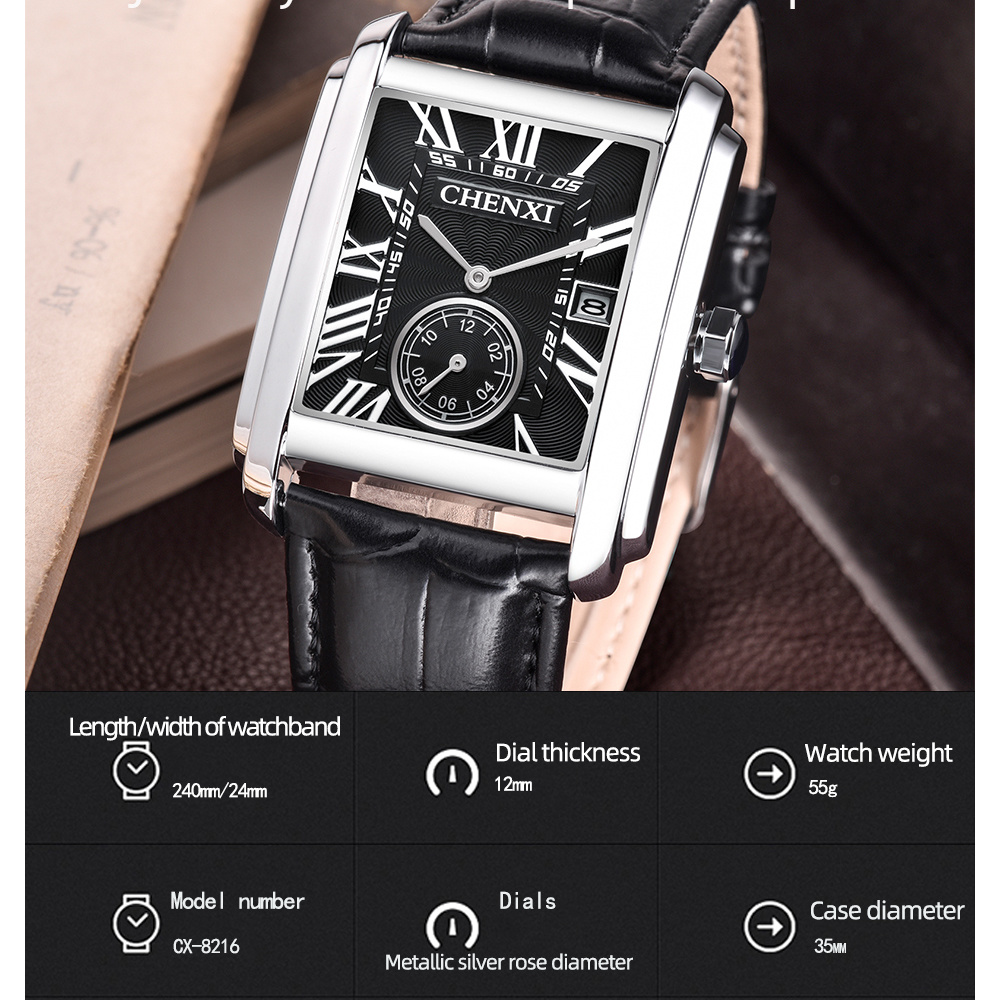 CHENXI 8216 Moda Klasik Kare K - Jewelry Inspired Watches incelemesi ve fiyatı