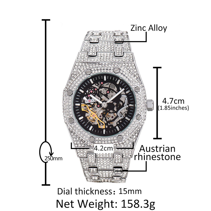 Hip Hop Bling Iced Out Paslanm - Jewelry Watches For Men incelemesi ve fiyatı